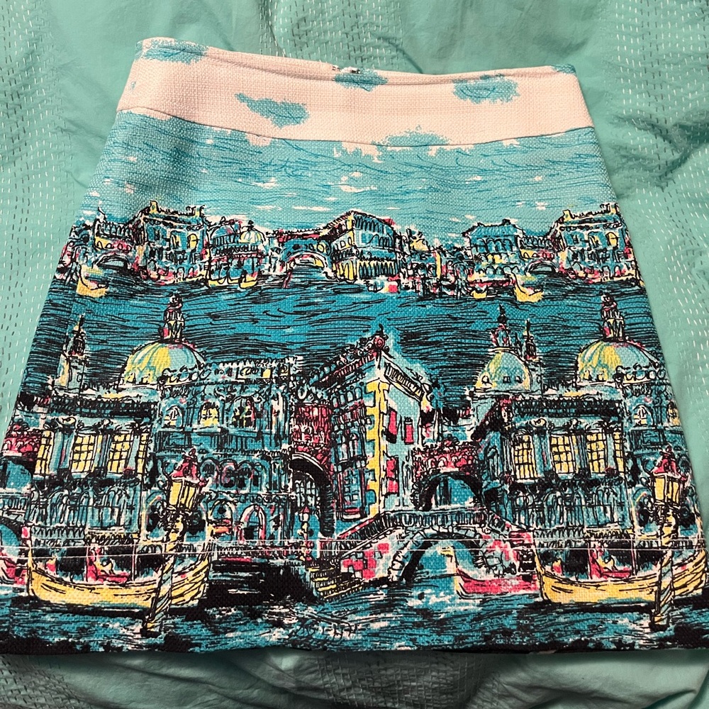 Talbots Venice-Inspired Blue Skirt